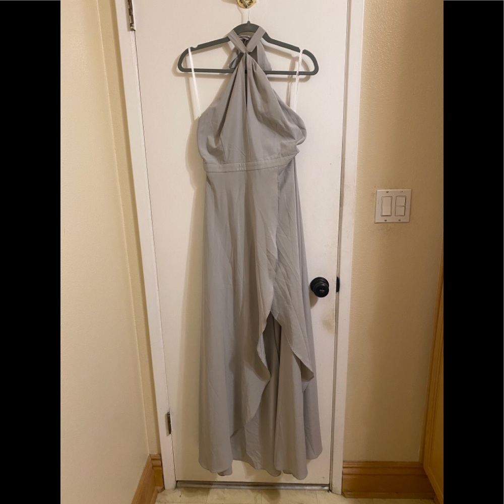 Grey / Silver Grecian Style Maxi Dress - Ties at the Neck - New with Tags!